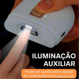 2‑em‑1 Cortador e Polidor Elétrico de Unhas – Recortador Automático com LED, Recarregável & Silencioso