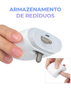 2‑em‑1  Cortador e Polidor Elétrico de Unhas – Recortador Automático com LED, Recarregável & Silencioso