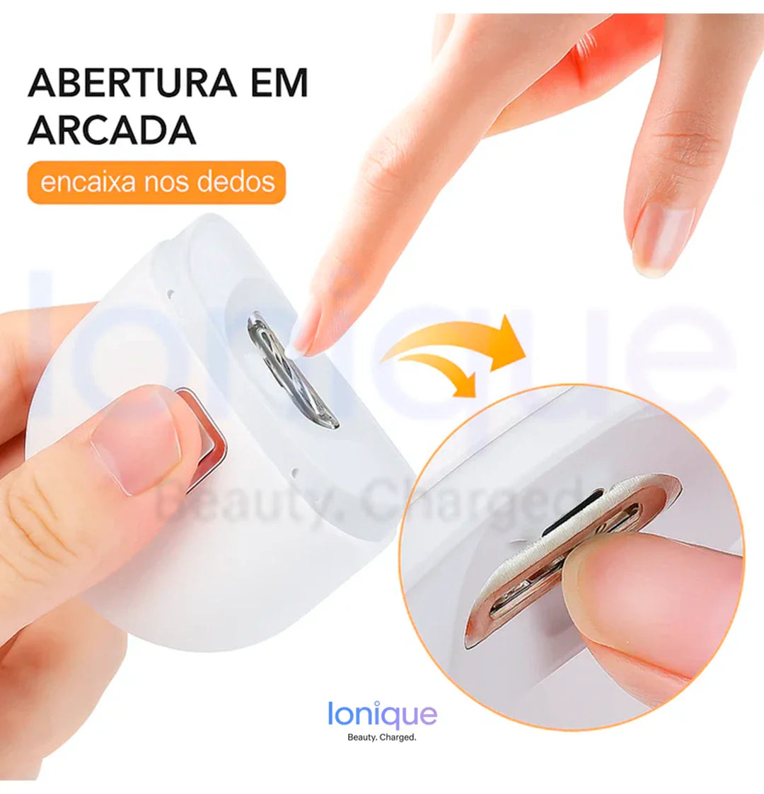 2‑em‑1  Cortador e Polidor Elétrico de Unhas – Recortador Automático com LED, Recarregável & Silencioso
