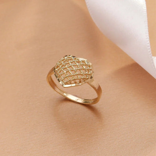Anel de Coração Banhado a Ouro 18k