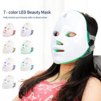 Máscara Facial LED 7 Cores para rejuvenescimento, tratamento antiacne e antirrugas.