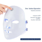 Máscara Facial LED 7 Cores para rejuvenescimento, tratamento antiacne e antirrugas.