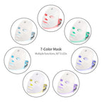 Máscara Facial LED 7 Cores para rejuvenescimento, tratamento antiacne e antirrugas.
