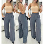 calça feminina alfaiataria pantalona com cinto moda elegante fashion