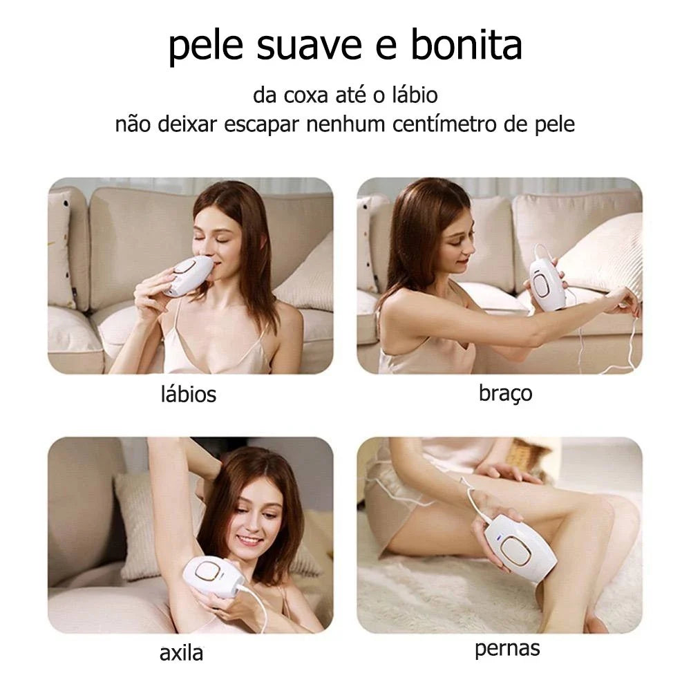 LisseX- Depilador a Laser de IPL para Remoção Permanente dos Pelos + 2 Brindes